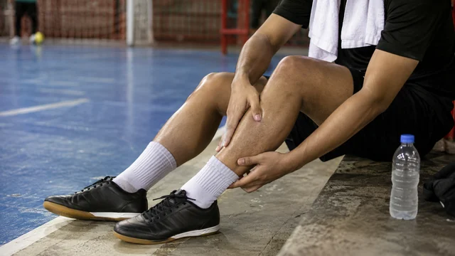 Betis pemain futsal terlihat saat beristirahat setelah bermain