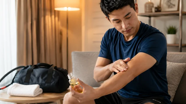 Cara memakai minyak oles setelah main tenis pada area lengan