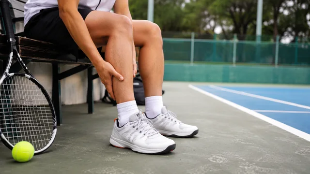 Kaki pemain tenis terasa pegal setelah bermain di lapangan