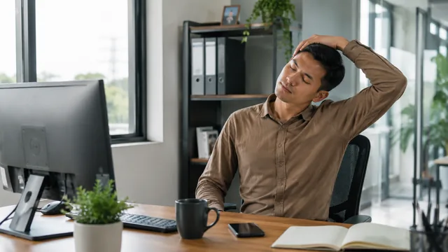 Mata lelah dan leher kaku karena screen time di meja kerja