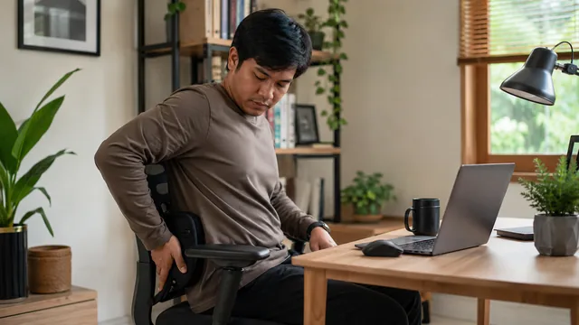 Work from home pinggang pegal dengan setup meja kerja sederhana